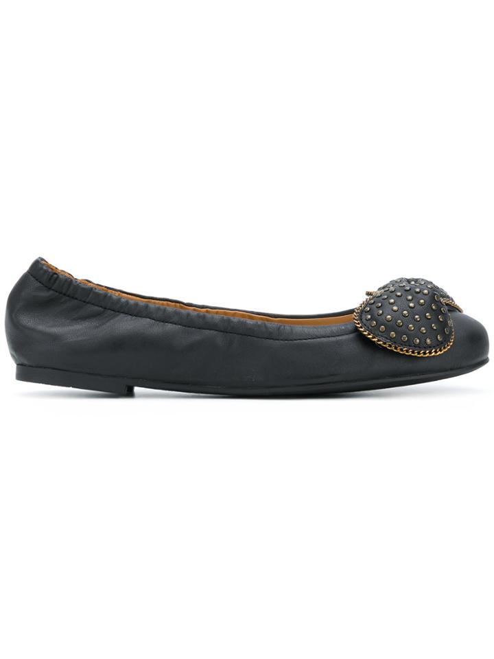 See By Chloé Micro Studded Bow Ballerinas - Black