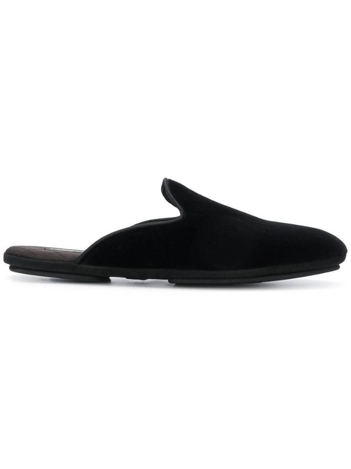 Dolce & Gabbana Velvet Slippers - Black