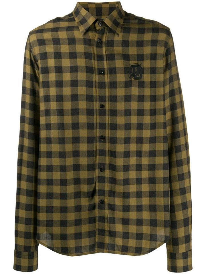Diesel Mixed Check Logo Shirt - Green