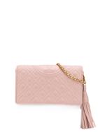 Tory Burch Embossed Logo Crossbody Bag - Pink