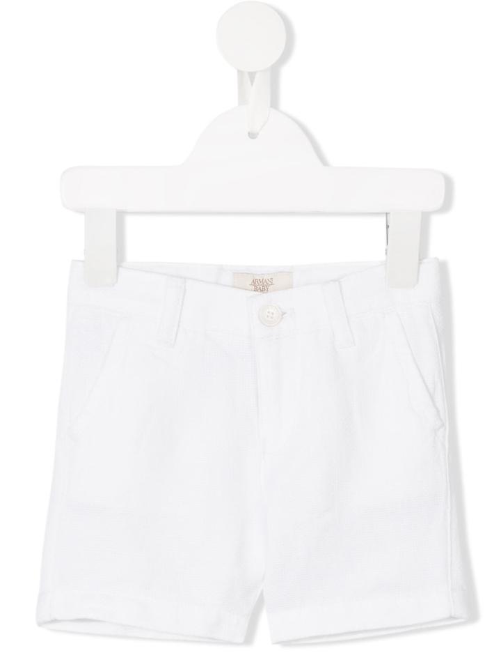 Armani Junior - Smart Shorts - Kids - Cotton/linen/flax - 18 Mth, Toddler Boy's, White