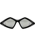 Gucci Eyewear Diamond-frame Sunglasses With Crystals - Black