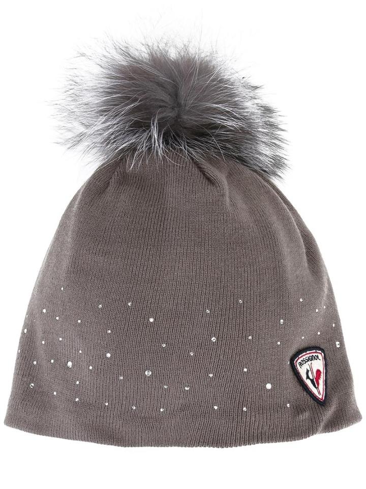 Rossignol 'yaya' Pom-pom Hat, Women's, Grey, Racoon Fur/polyester/acrylic