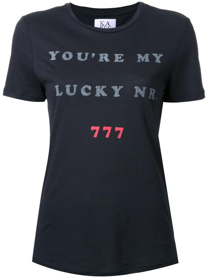 Zoe Karssen 'lucky Nr' T-shirt, Women's, Size: Large, Black, Cotton/modal