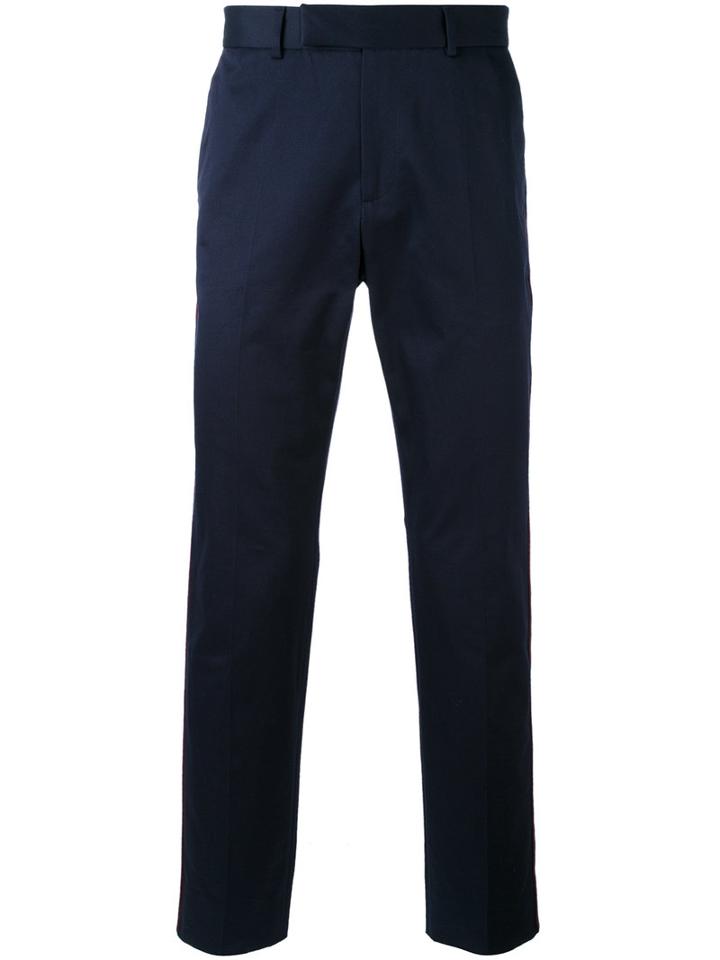 Gucci - Web-trimmed 60s Trousers - Men - Cotton - 52, Blue, Cotton