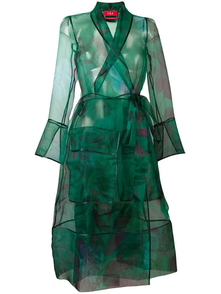 F.r.s For Restless Sleepers Floral Print Robe Coat - Green