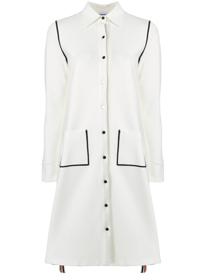 Thom Browne Contrast Stitch Milano Tech Shirtdress - White