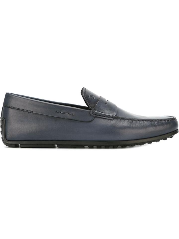 Tod S Penny Loafers, Men's, Size: 42, Blue, Leather/rubber