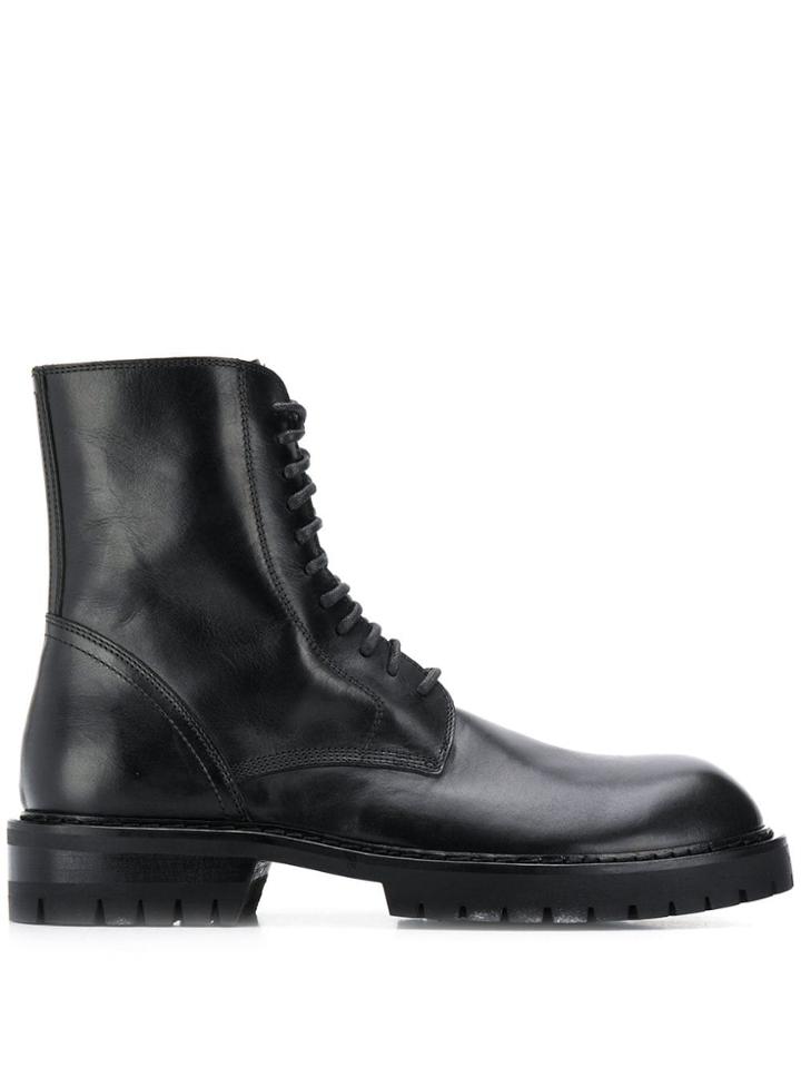 Ann Demeulemeester Lace-up Army Boots - Black
