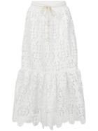 See By Chloé Open Embroidery Midi Skirt - White