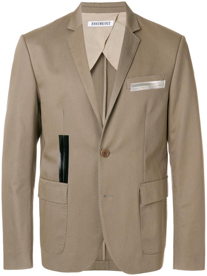 Dirk Bikkembergs Stripe Detailed Blazer - Brown