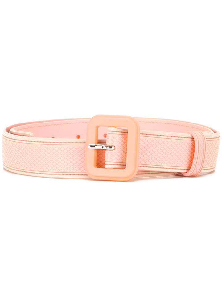 Prada Tonal Detail Belt, Women's, Size: 80, Yellow/orange, Rubber