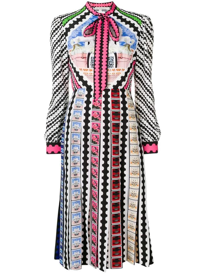 Mary Katrantzou Printed Necktie Dress - Black