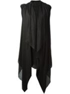 Masnada Asymmetric Vest, Women's, Size: 42, Black, Linen/flax