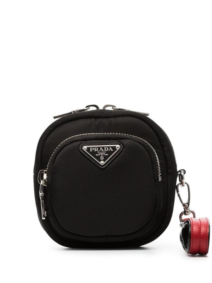 Prada Logo Plaque Bracelet Bag - Black
