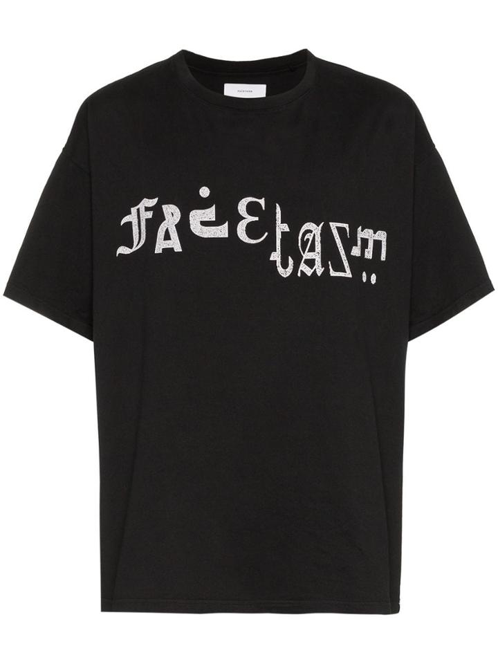 Facetasm Logo Symbol Print Cotton T Shirt - Black