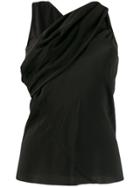 Rick Owens Cross Front Blouse - Black