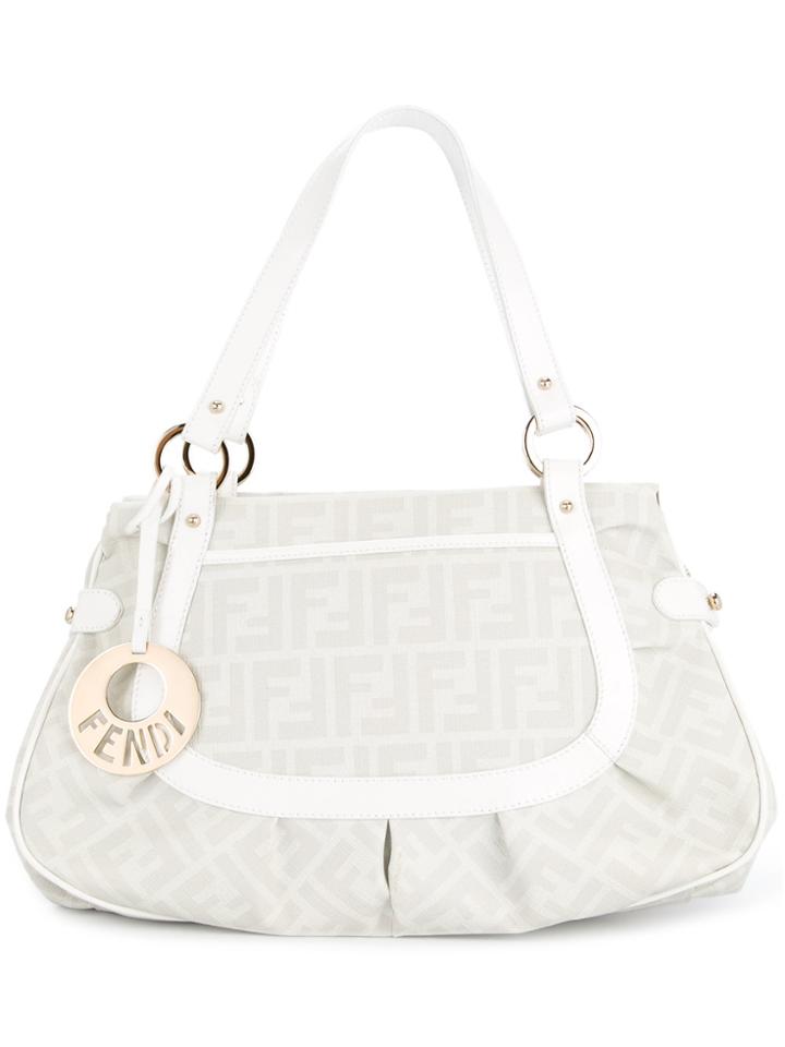 Fendi Vintage Zucca Print Handbag - White