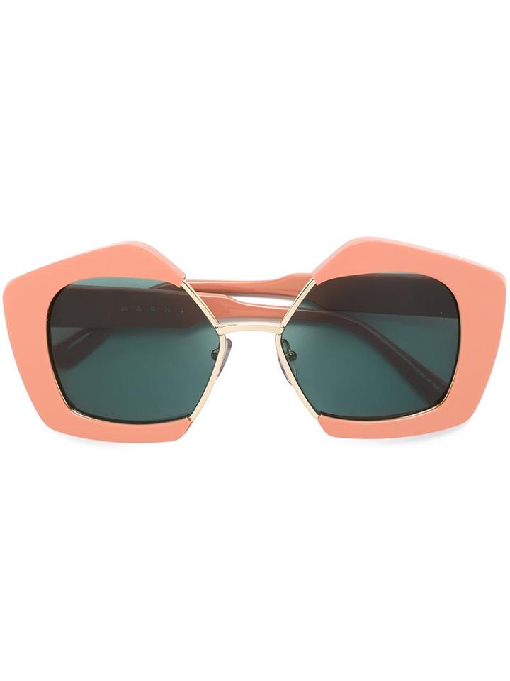Fendi Eyewear - 'edge' Sunglasses - Women - Acetate/metal (other) - One Size, Pink/purple, Acetate/metal (other)