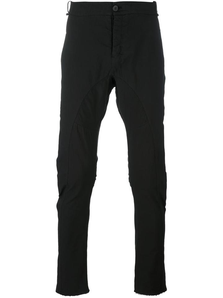 Masnada Slim-fit Stitch Panel Trousers, Men's, Size: 50, Black, Cotton/cashmere/polyimide