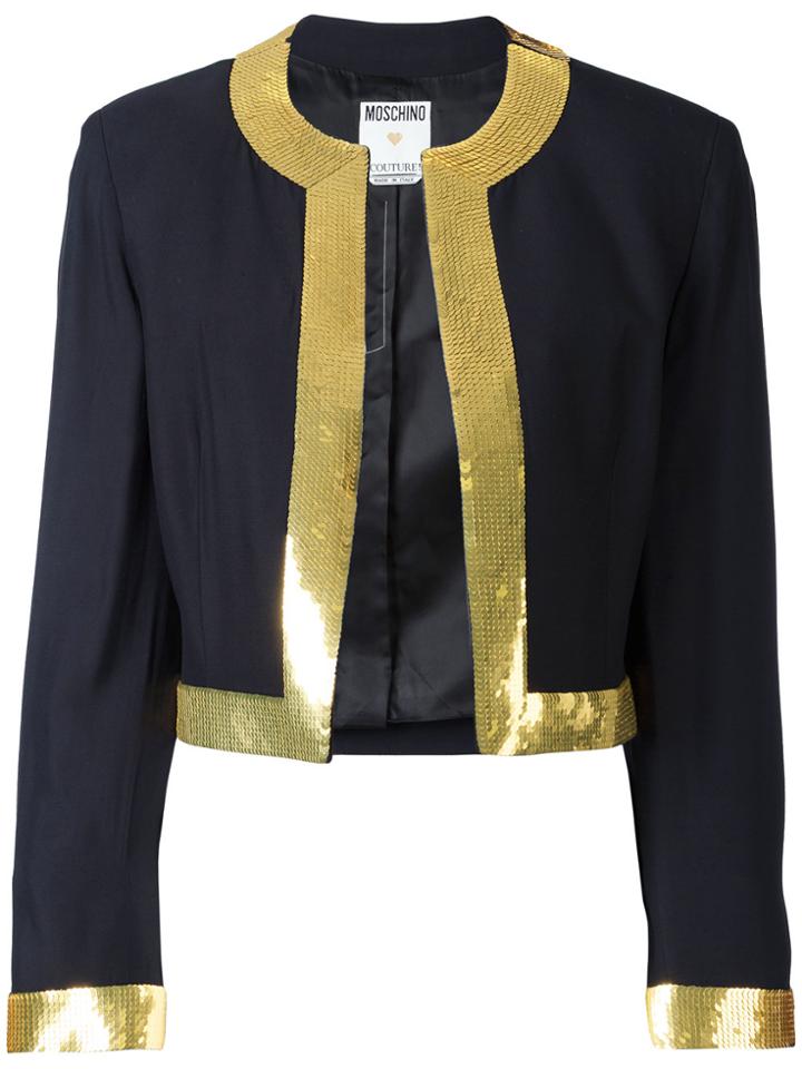 Moschino Vintage Sequin Trim Jacket - Black
