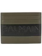 Balmain Striped Logo Cardholder - Green