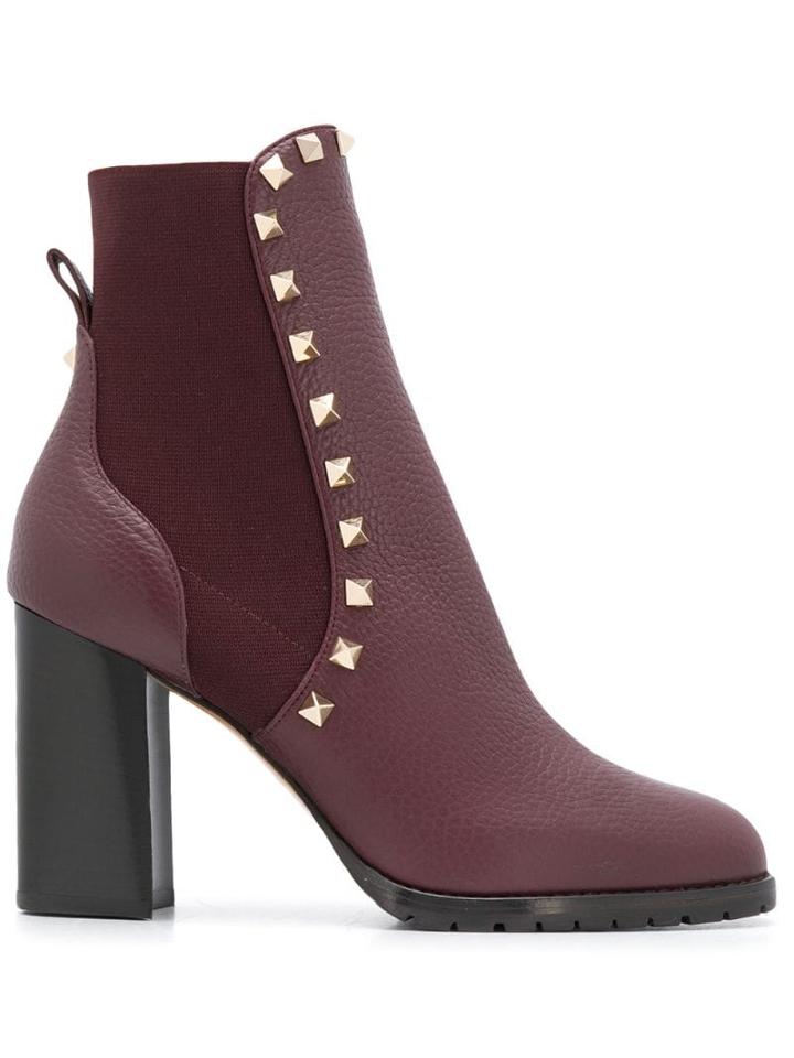 Valentino Valentino Garavani Rockstud Ankle Boots - Red