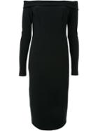 Dion Lee Off-shoulder Longsleeved Dress, Women's, Size: 8, Black, Polyester