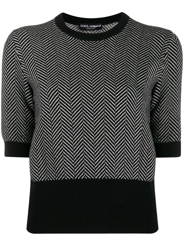 Dolce & Gabbana Chevron Knitted Top - Black