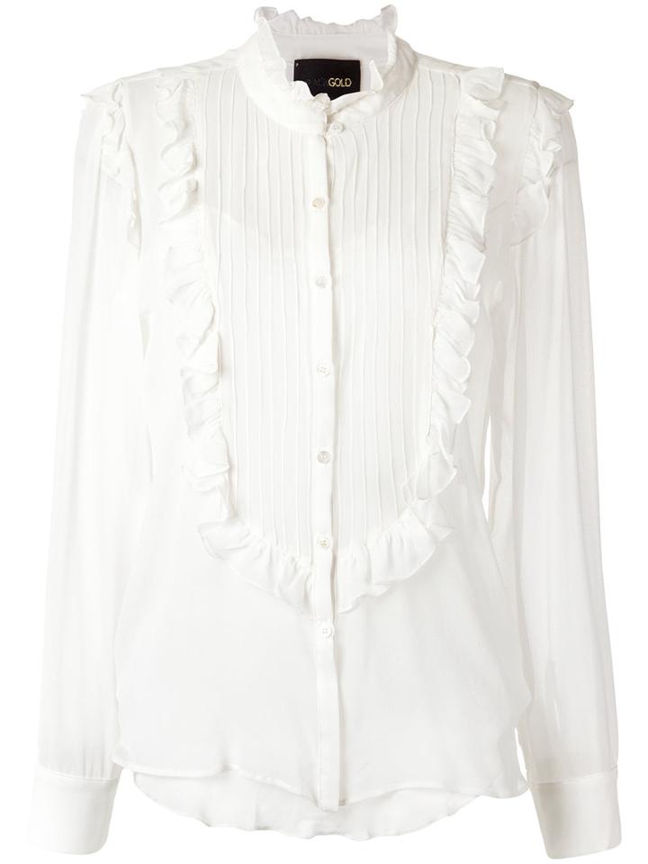 Andrea Bogosian - Ruffled Shirt - Women - Silk - M, Women's, White, Silk