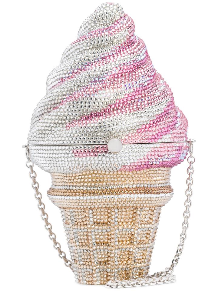 Judith Leiber Couture Strawberry Twist Ice Cream Cone Bag - Metallic