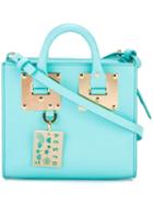 Sophie Hulme Logo Plaque Tote Bag, Women's, Blue, Calf Leather/metal (other)
