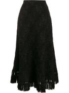 Ermanno Scervino Tweed Midi Skirt - Black