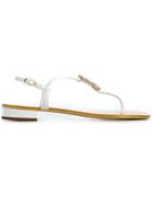 Giuseppe Zanotti Design Anchor Embellished Sandals - White
