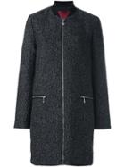 Moncler Gamme Rouge Jacquard Coat, Women's, Size: 1, Grey, Silk/cotton/wool