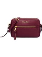 Miu Miu Zip Front Crossbody Bag - Red