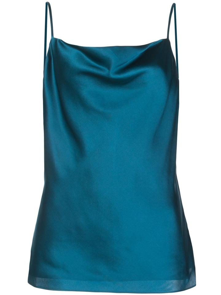 L'agence Silk Cow-neck Top - Blue