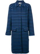 Sonia Rykiel Striped Midi Coat - Blue