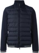 Moncler Padded Front Knitted Jacket, Men's, Size: Large, Blue, Cotton/polyamide
