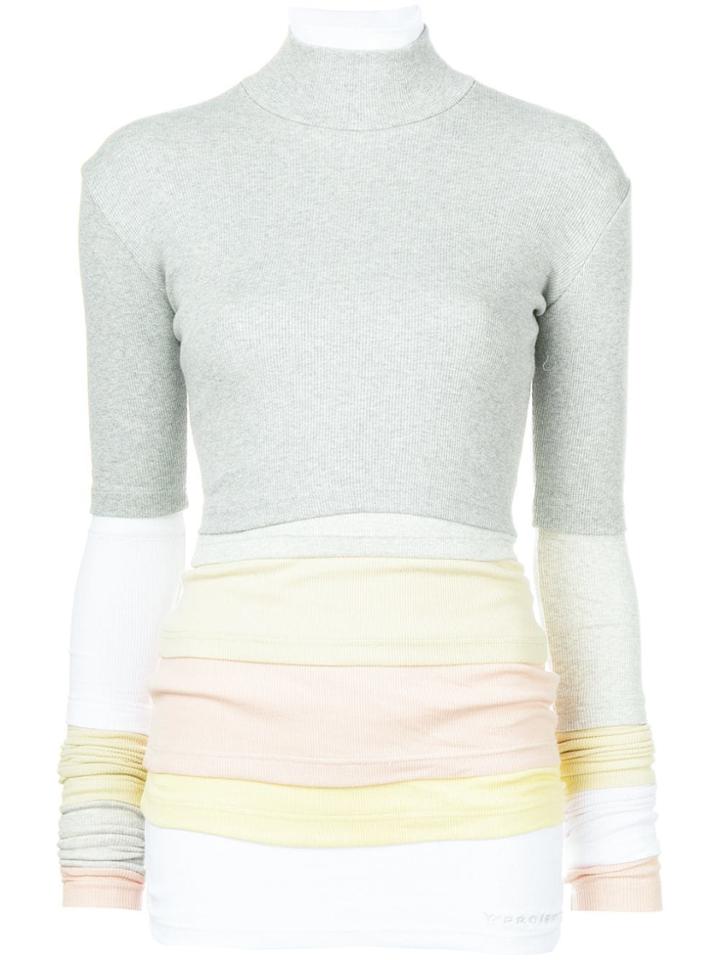 Y / Project Colour Block Tiered Top - Grey