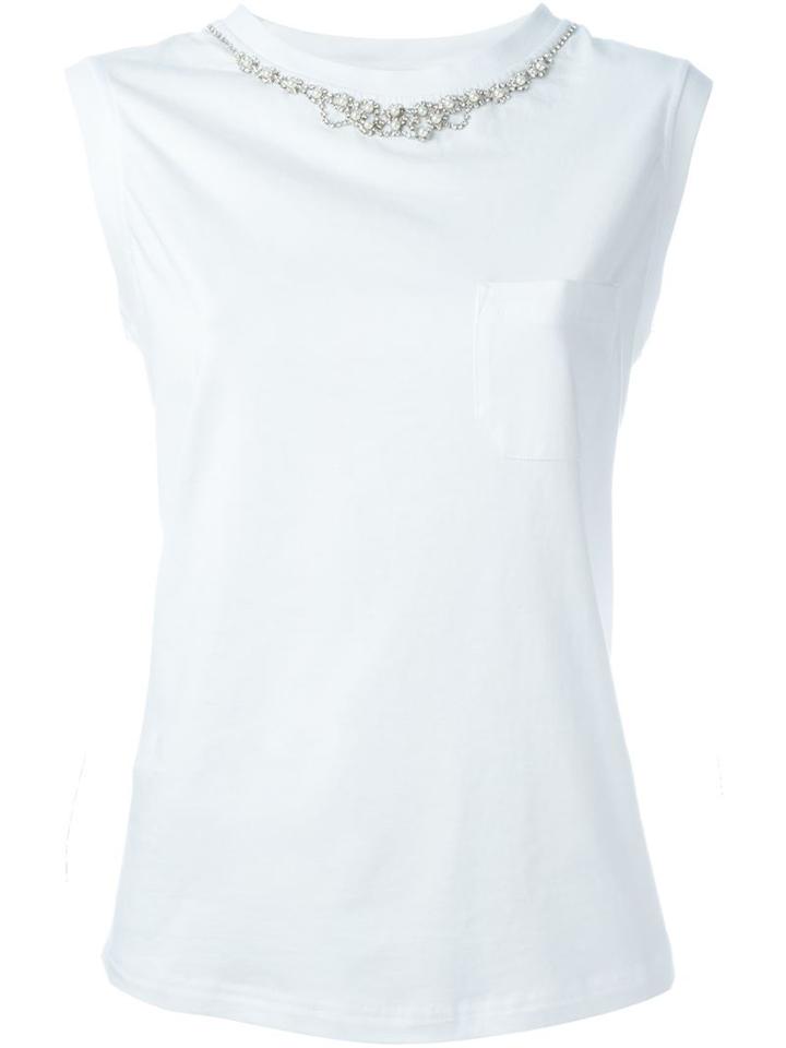 Twin-set Embellished Neck Tank Top