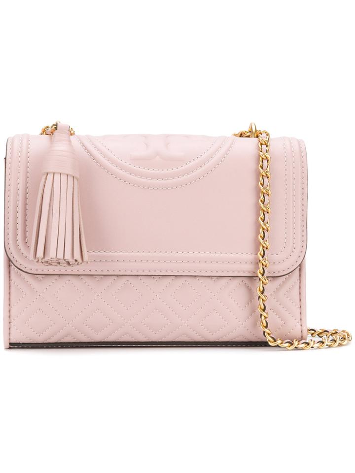 Tory Burch Fleming Satchel Bag - Pink & Purple