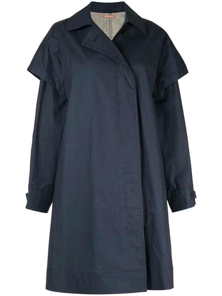 Nehera Oversized Single-breasted Coat - Blue