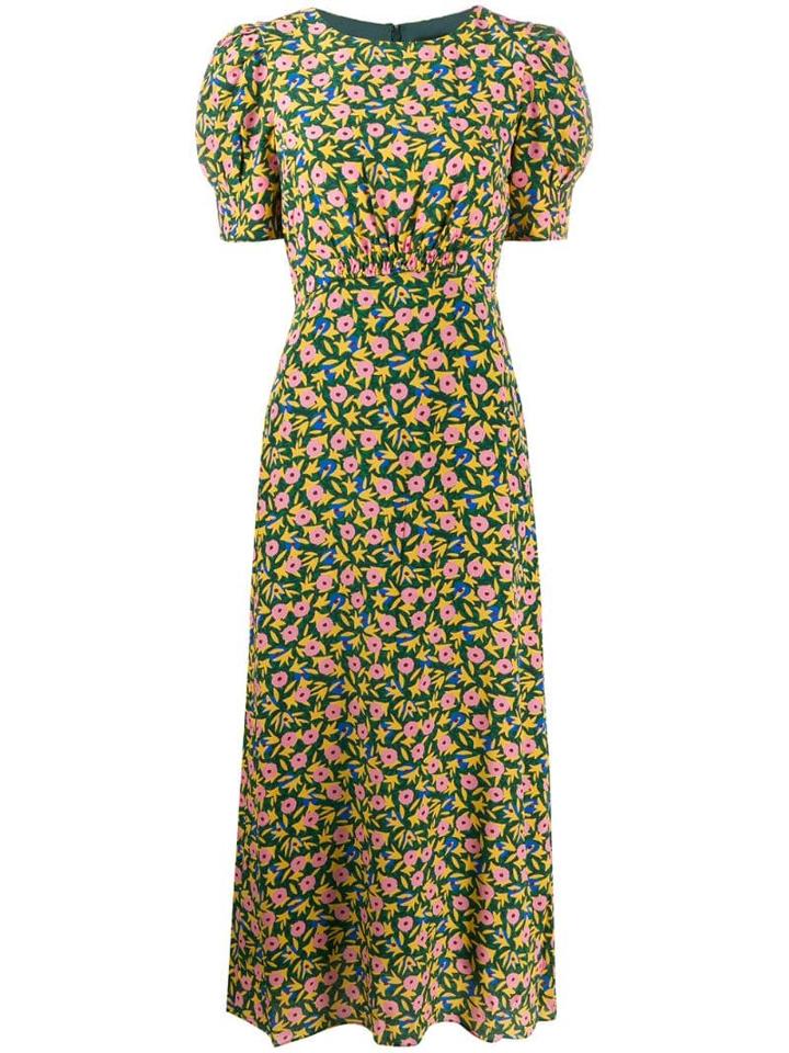 Saloni Bianca Midi Dress - Green