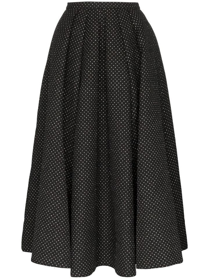 Rosie Assoulin Glitter Polka Dot Full Skirt - Black