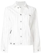 Filles A Papa Bailey Striped Denim Jacket - White
