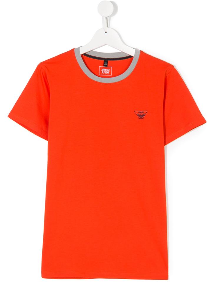 Armani Junior Chest Logo T-shirt - Yellow & Orange