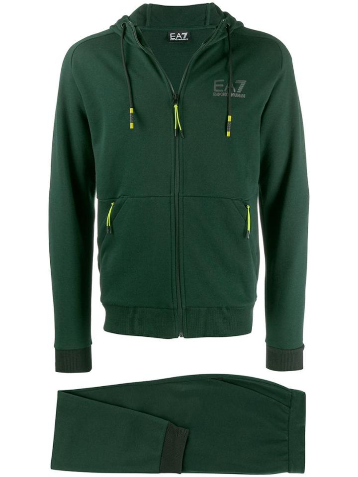 Ea7 Emporio Armani Logo Print Tracksuit Set - Green