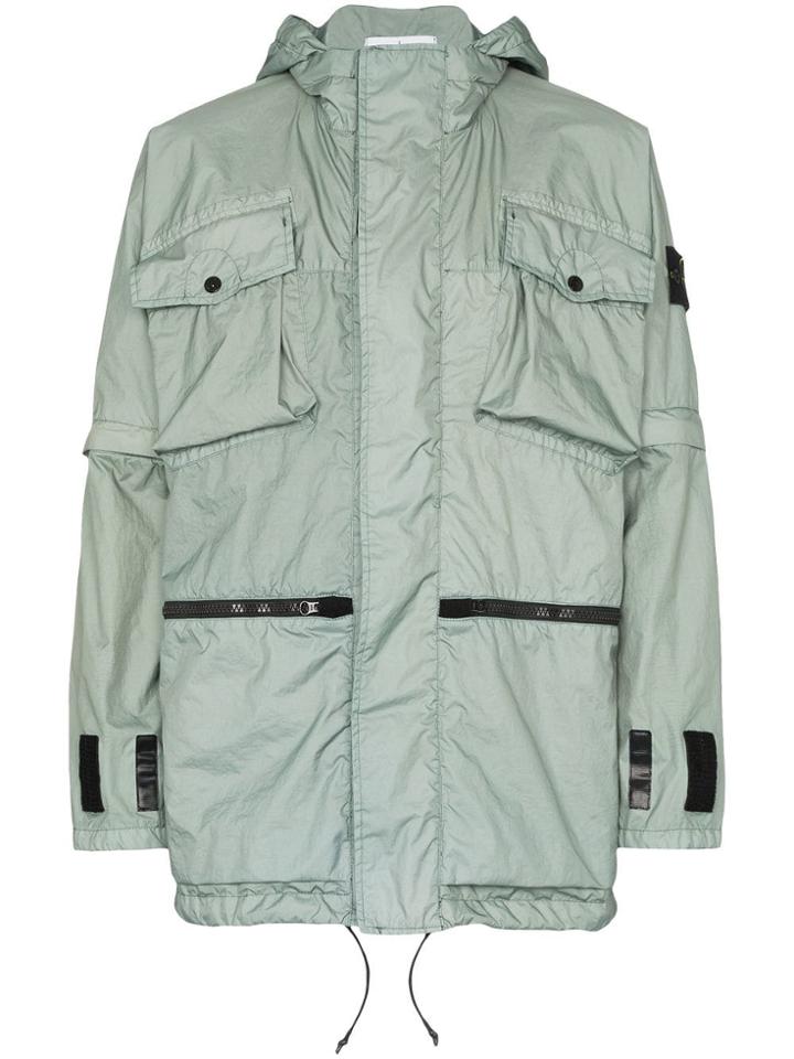 Stone Island Convertible Hooded Windbreaker - Grey