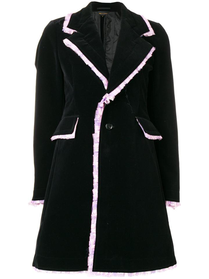 Comme Des Garçons Lace Trim Coat - Black